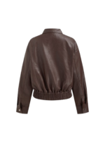 Funnel Neck Zip Through Faux Leather Jacket