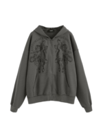 FIGURE ZIPPER UP HOODIE OVERSIZED