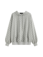 TERRY POLKA DOT LONG SLEEVE HOODIE