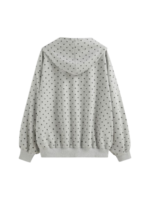 TERRY POLKA DOT LONG SLEEVE HOODIE