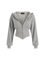 SOLID HOODED HOODIE CORSET