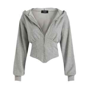 SOLID HOODED HOODIE CORSET