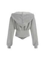 SOLID HOODED HOODIE CORSET
