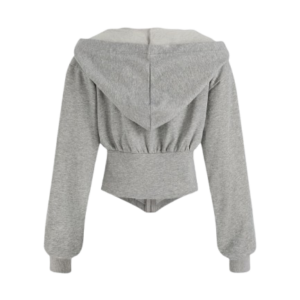 SOLID HOODED HOODIE CORSET