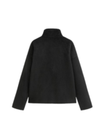 Wool-look Mandarin Collar Long Sleeve Jacket