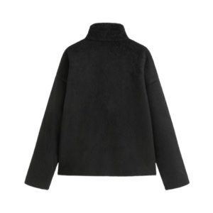 Wool-look Mandarin Collar Long Sleeve Jacket