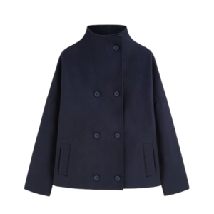 Wool-look High Neck Double Jacket