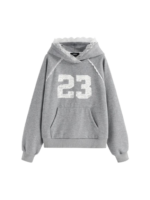 COTTON-BLEND 23 GRAPHIC TERRY TRIM HOODIE