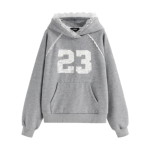 COTTON-BLEND 23 GRAPHIC TERRY TRIM HOODIE