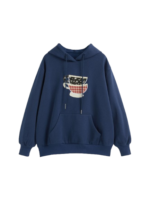 TERRY CUP APPLIQUE DRAWSTRING HOODIE