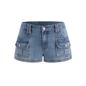 Stretch Cider Denim Low Rise Pocket Shorts