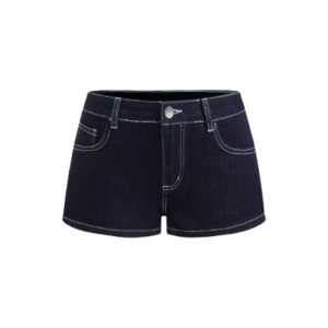 Stretch Cider Denim Low Rise Solid Micro Shorts