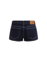 Stretch Cider Denim Low Rise Solid Micro Shorts