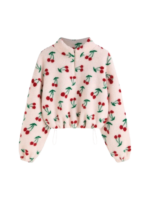 FLEECE HIGH NECK SOLID ZIPPER SWEATSHIRT