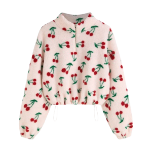 FLEECE HIGH NECK SOLID ZIPPER SWEATSHIRT