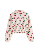 FLEECE HIGH NECK SOLID ZIPPER SWEATSHIRT