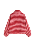 FLEECE STRIPE STAND COLLAR HALF ZIP SWEATSHIRT