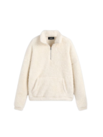 FLEECE STAND COLLAR SWEATSHIRT SOLID POCKET