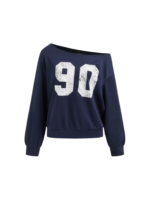 90 TERRY ASYMMETRICAL LONG SLEEVE SWEATSHIRT