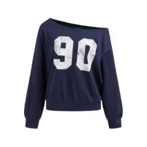 90 TERRY ASYMMETRICAL LONG SLEEVE SWEATSHIRT