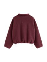 FLEECE COLLAR DRAWSTRING LONG SLEEVE SWEATSHIRT