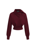 ASYMMETRICAL NECK LONG SLEEVE SWEATSHIRT