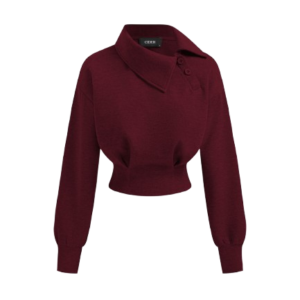 ASYMMETRICAL NECK LONG SLEEVE SWEATSHIRT