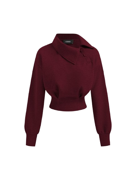 ASYMMETRICAL NECK LONG SLEEVE SWEATSHIRT ASYMMETRICAL NECK LONG SLEEVE SWEATSHIRT