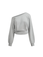 COTTON-BLEND ASYMMETRICAL WAIST SWEATSHIRT