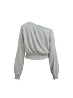 COTTON-BLEND ASYMMETRICAL WAIST SWEATSHIRT