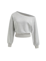 TERRY ASYMMETRICAL LONG SLEEVE SWEATSHIRT