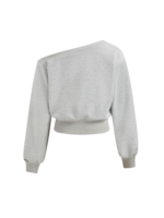 TERRY ASYMMETRICAL LONG SLEEVE SWEATSHIRT