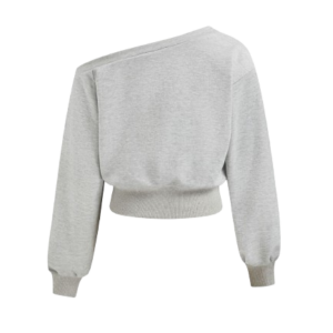 TERRY ASYMMETRICAL LONG SLEEVE SWEATSHIRT