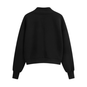 V-NECK SOLID SWEATSHIRT HALF ZIP