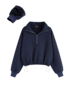 FLEECE ZIP THROUGH SWEATSHIRT DRAWSTRING