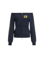 23 TERRY OFF-SHOULDER SIDE ZIP THROUGH SWEATSHIRT
