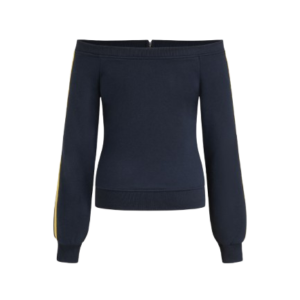 23 TERRY OFF-SHOULDER SIDE ZIP THROUGH SWEATSHIRT