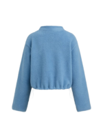 FLEECE STAND COLLAR HALF ZIP OVERSIZED SWEATSHIRT