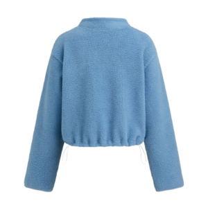 FLEECE STAND COLLAR HALF ZIP OVERSIZED SWEATSHIRT