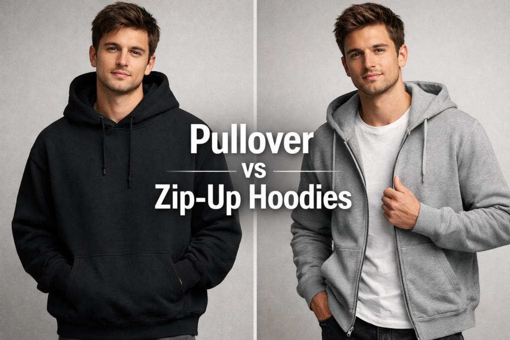 Pullover vs Zip-Up Hoodies