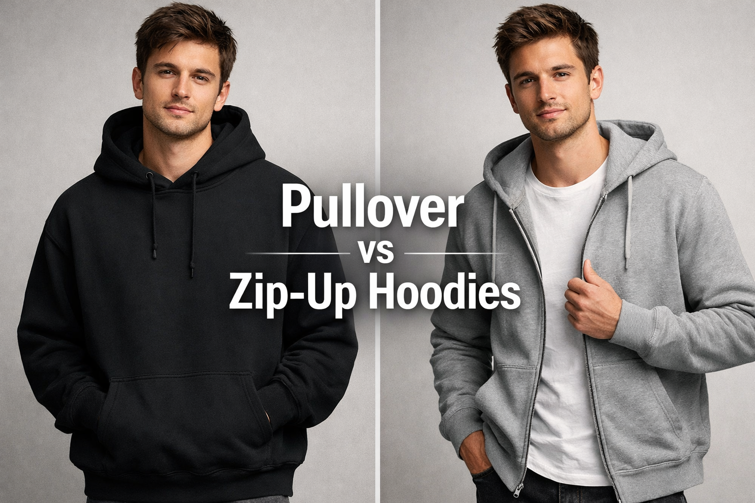 Pullover vs Zip-Up Hoodies